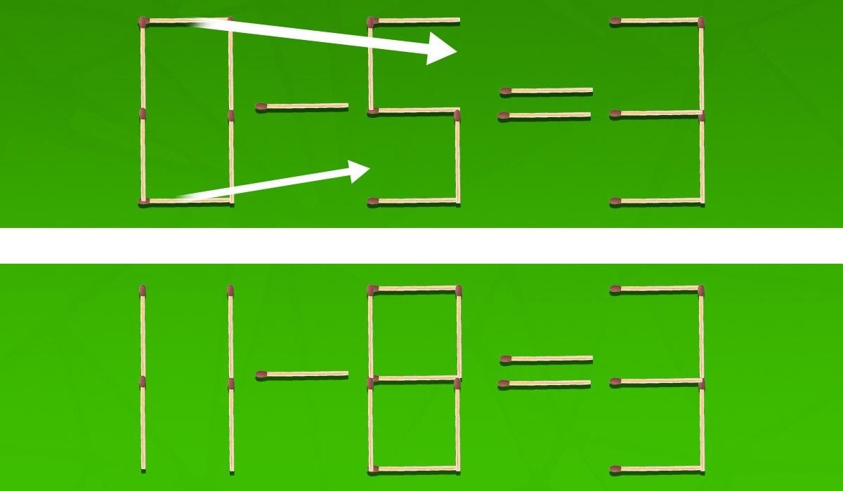 Vilka 2 tändstickor måste dras för att likheten ska bli korrekt: ett IQ-test