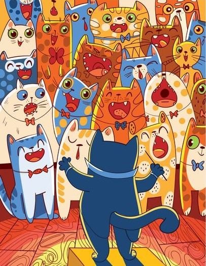 Hitta fisk bland katter: ett roligt pussel för människor med örnblick Hitta fisken bland katterna: ett roligt pussel för personer med örnblick