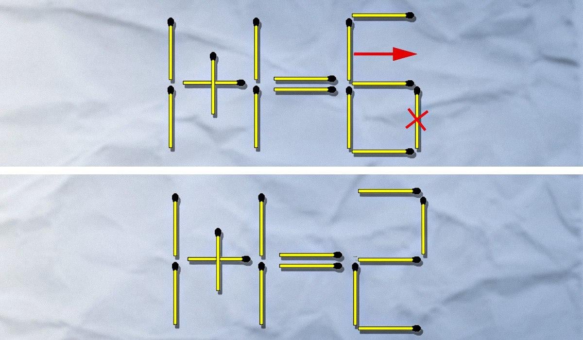 En tändsticka måste kastas bort och den andra måste ordnas om: ett utmanande IQ-test