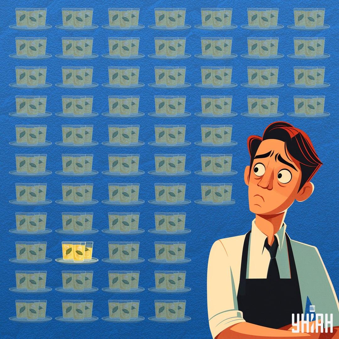 Glaset med mindre lemonad i det var längst ner på bilden / collage av Moje Glaset med mindre lemonad i fanns längst ner på bilden / Moje collage