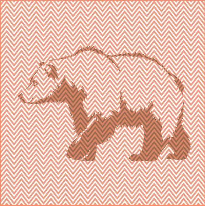 Optisk illusion med lösning som visar en björns konturer.