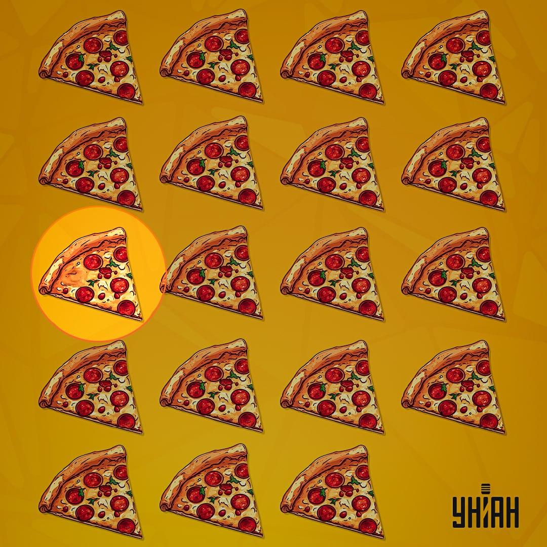 Den högra pizzan är gömd på den vänstra / Moje collage