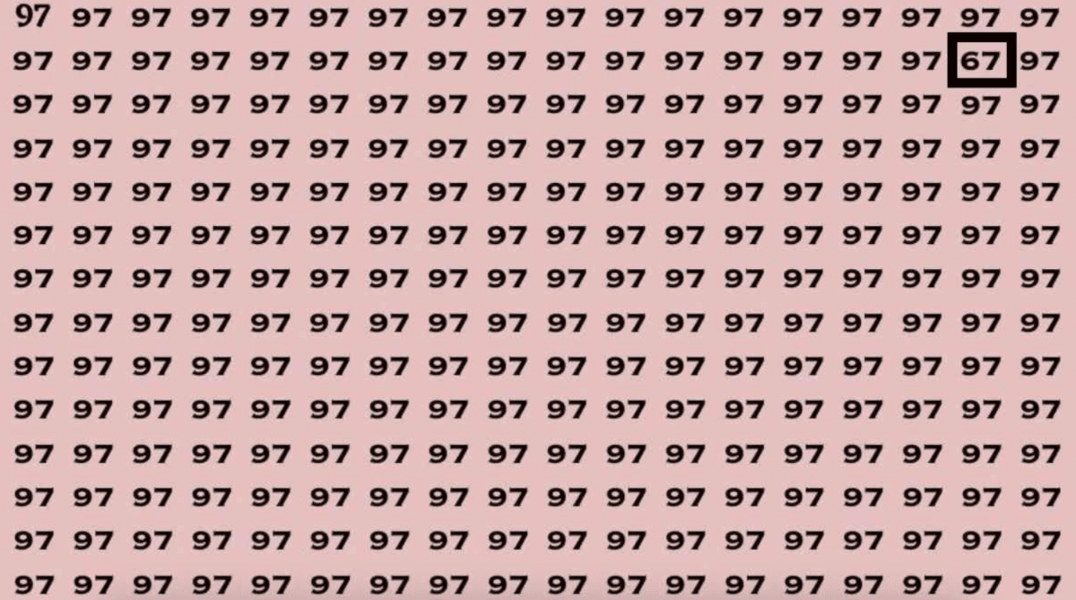 Anta utmaningen: endast skarpa ögon kan se siffran 67 på pusslet på 3 sekunder