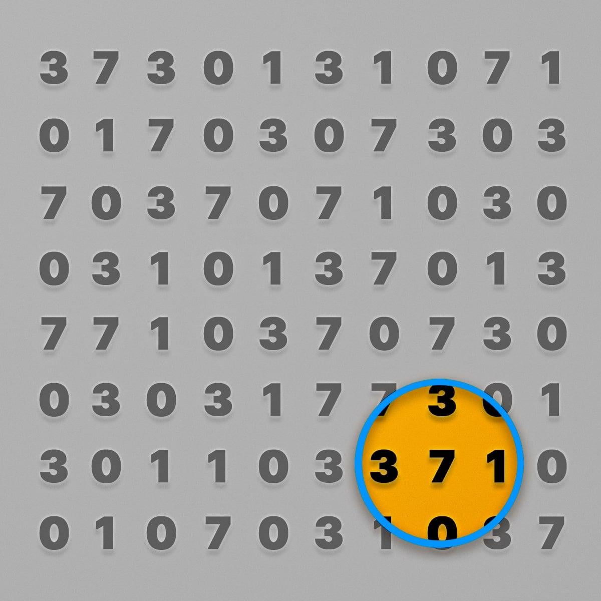 Kombinationen av siffror som skulle hittas var nära det nedre vänstra hörnet av bilden / Moje-bild