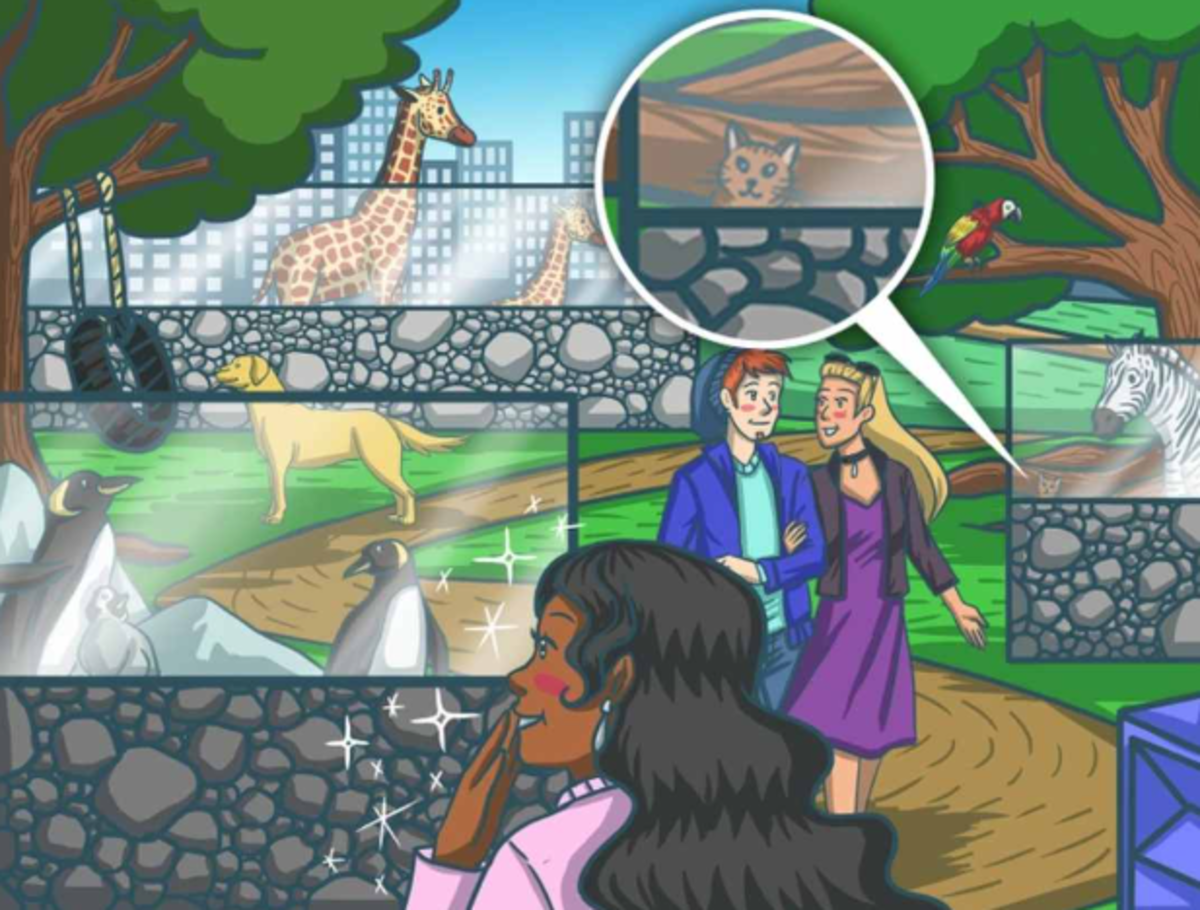 Katten på pusslet är svår att hitta snabbt / Bright Side-teckning