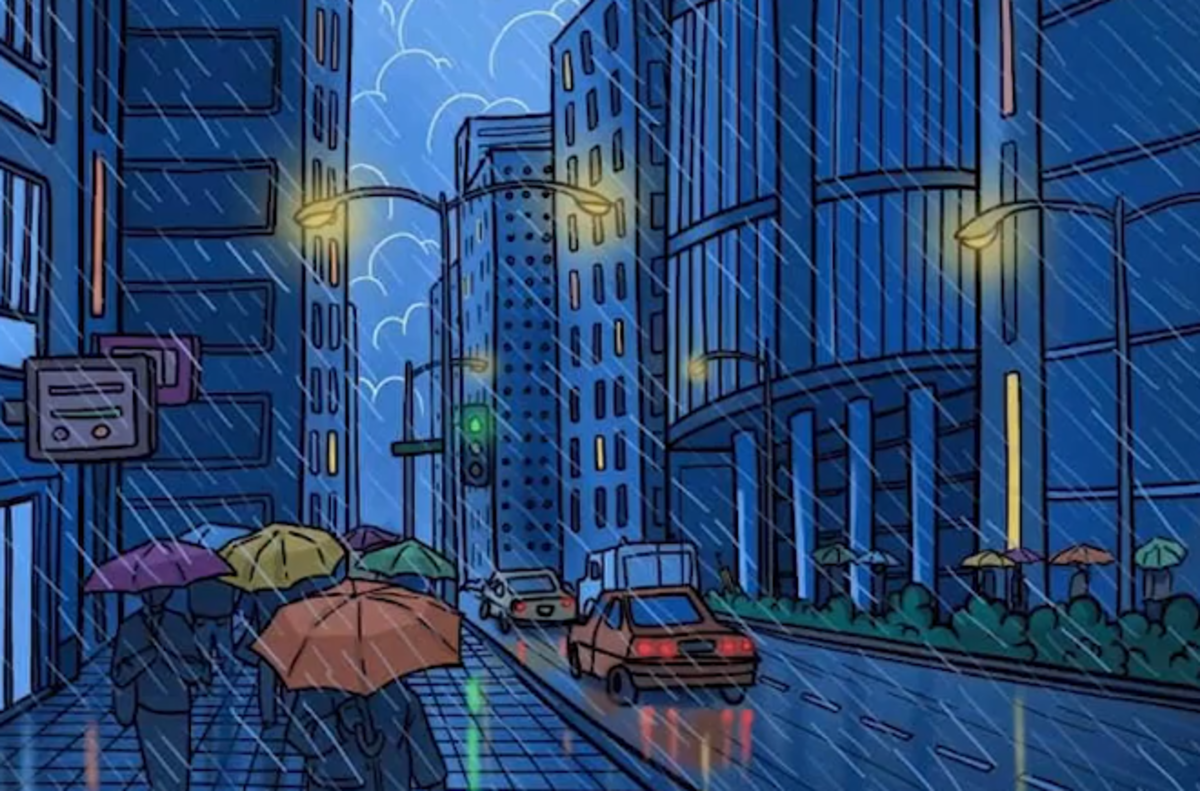 Försök att snabbt hitta det dolda paraplyet / Bright Side-mönstret